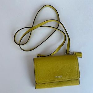COACH Lime Green Foldover Crossbody Clutch